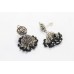 Earrings jhumki silver 925 sterling dangle drop women black onyx stone C 433
